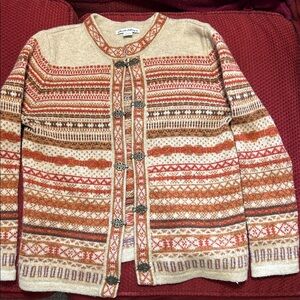Telluride 100% Wool Fair Isle Knit Cardigan